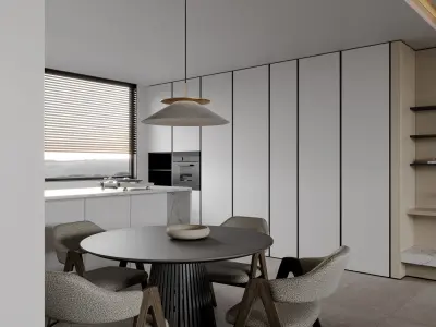Modern living room dining room 3D model buy