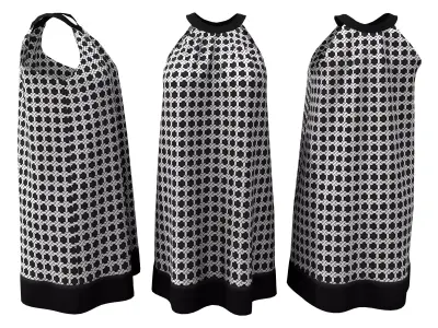 Ladies Neck Shift Dress Low-poly 3D model