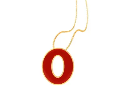 Kids Alphabet O Pendants 3dm STL OBJ FBX Renders Details 3D print model