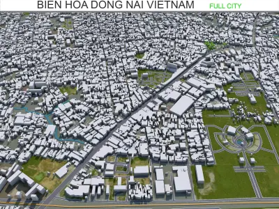 Bien Hoa Dong Nai Vietnam 25km Low-poly 3D model