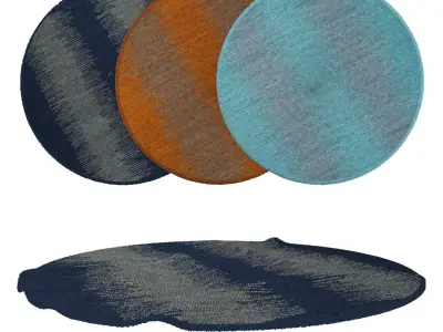 Round Rug Set 253 3D model