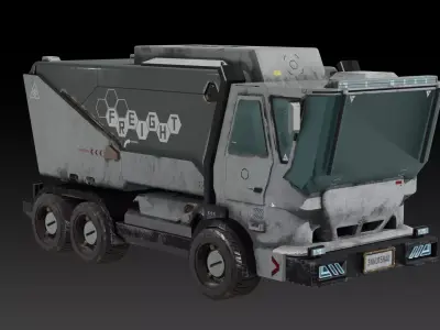 Sci-fi Truck game ready Low-poly 3D model