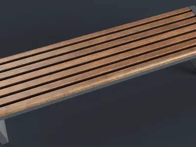 Modern Outdoor Bench 3 PBR Game Ready Low-poly 3D model