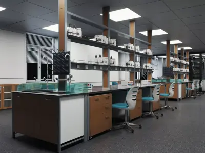 Modern Science Laboratory Low-poly 3D model