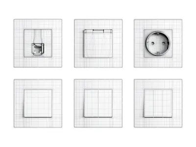 Legrand Etika electrical outlets and switches 3D model