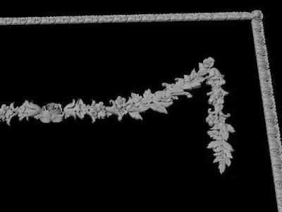 mirror with gold leaf 3D model