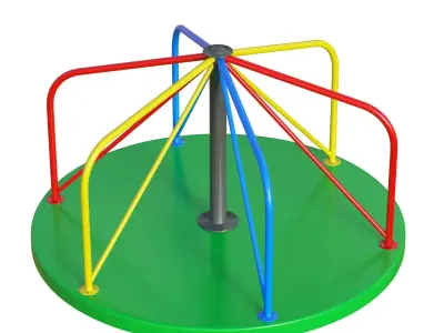 Playground Roundabout Low-poly 3D model