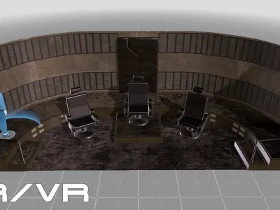 Empty Command Bridge Scene Low-poly 3D model