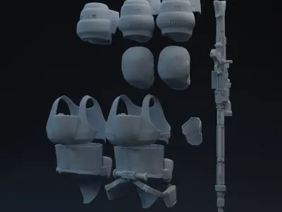 RotJ Scout Trooper Add-On One-Twelfth Scale Printable Kit 3D print model