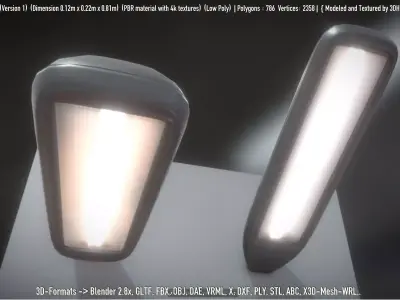 Street Light -11- Low-Poly Version -1- Low-poly 3D model