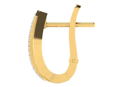 light weight  Yellow gold diamond earring 3D print model