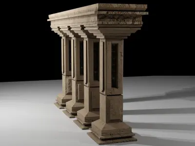 Pillars of ancient greece Low-poly 3D model