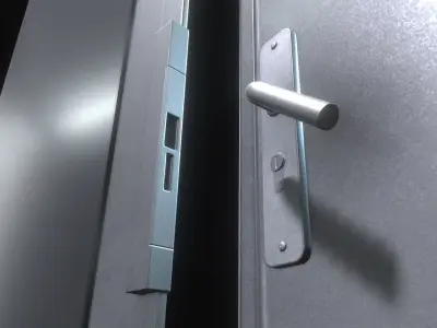 Animated Metal Door Version 2 Low-poly 3D model