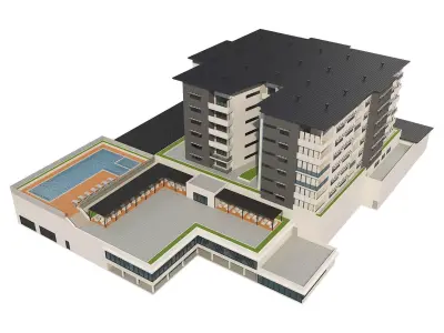 Hotel Building 1 3D model
