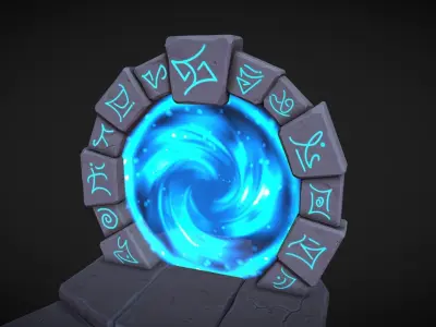 Stylized Magic portal Low-poly 3D model