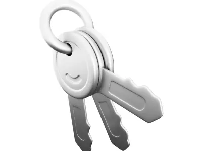 3d metallic color key cartoon icon 3D model