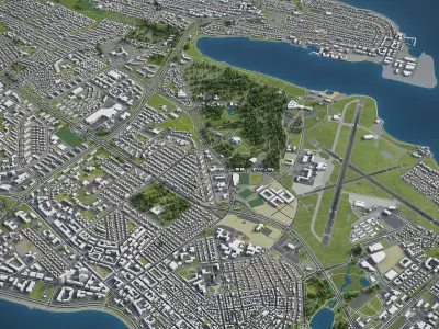 Iceland - full country map Low-poly 3D model