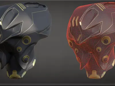 30 SCIFI HELMETS with 4k Textures and UVS for ALL Softwares Low-poly 3D model