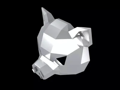Lowpoly Pig Mask V1 006 Low-poly 3D model