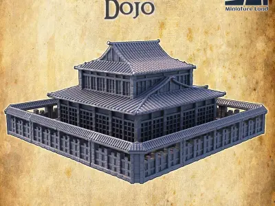 Samurai Dojo Tabletop Terrain 28 mm 3D print model