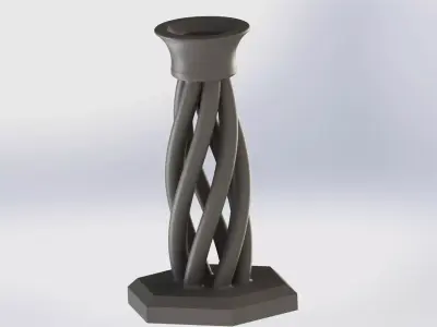 Twisted Modern Candle Holde 3D print model