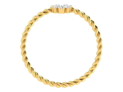 Light Weight Yellow Gold Diamond Ring  -EZ LR-15 3D print model
