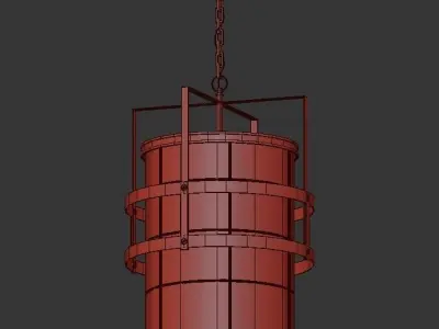 BEACON pendant light in brass and glass 3D model