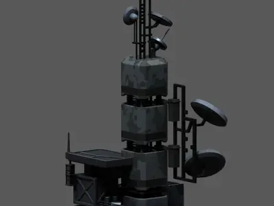 Scifi tower skyscraper building exterior futuristic  Low-poly 3D model