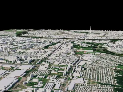 Vitebsk city with river in middle 3D model