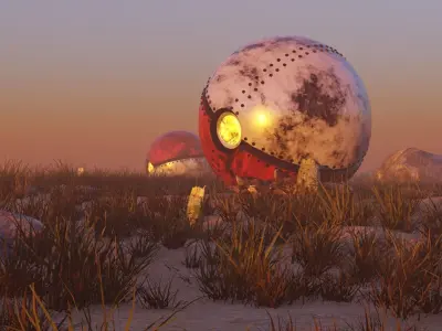 Broken Pokeball 3D model