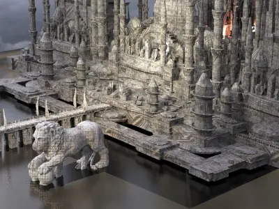 Kings Richard the Lion Castle Kit bash 3D model