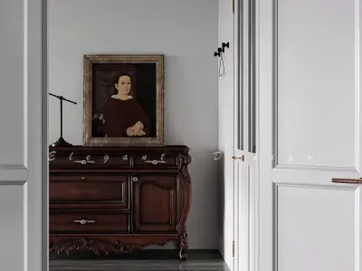 Living Room and Kitchen with Dinning Set Low-poly-126 Low-poly 3D model