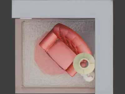 Tiny Library Corner 3D Model v03 Low-poly 3D model