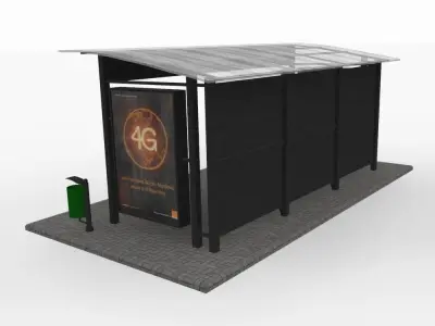 Small bus stop v1 3D model