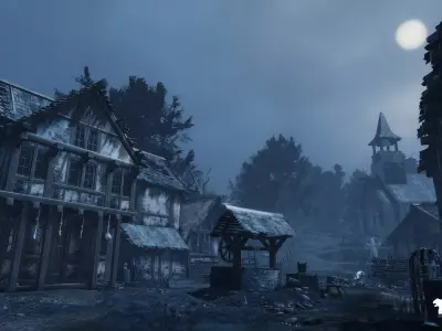 Demonic Village Environment Low-poly 3D model