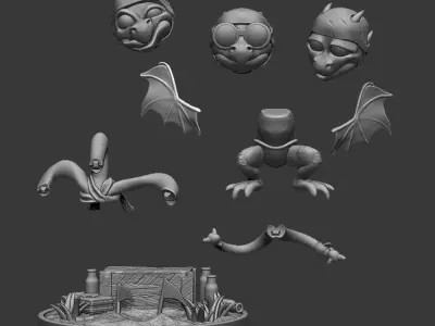 Baby Ghidorah learning to fly  3D model