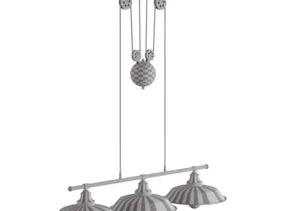 Westinghouse Iron Hill Three Light Indoor Island Pulley Pendant 3D model