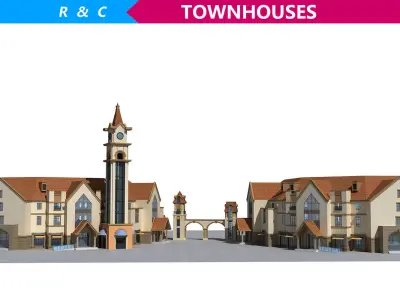 Commercial Street entrance building Low-poly 3D model