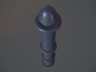 Barrier Bollard pack 5 Blue v2 Low-poly 3D model