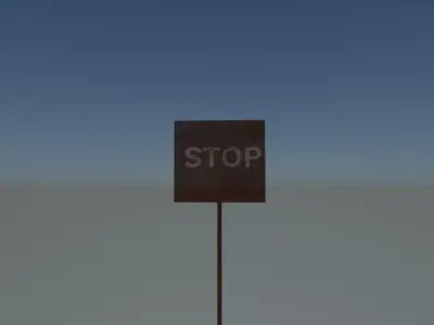 Stop sign rusted Free low-poly 3D model