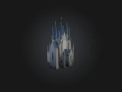 Church Low-poly 3D model 4