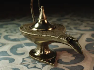 Aladdin Lamp Lowpoly PBR Low-poly 3D model