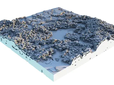 Minecraft Lakey - Forest Landscape 3D model