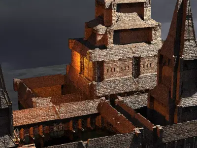 Lizard Cult Cathedral Kitbash 2 3D model