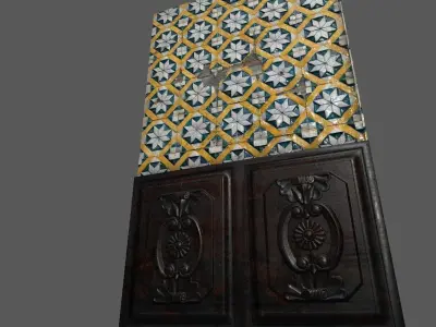 Old Wall Tiles Low-poly 3D model