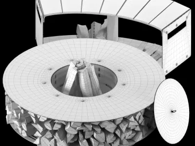 BBQ fireplace 3D model