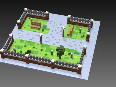 Voxel Park 3D model