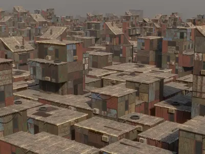 Shanty Town Low-poly 3D model