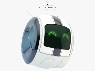 Cute rolling bot toy VI 3D model