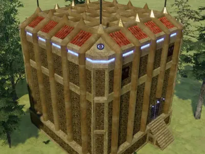 Fantasy medieval Keep 02 Free low-poly 3D model